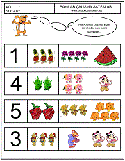 okul öncesi sayılar çizgi çalışmaları